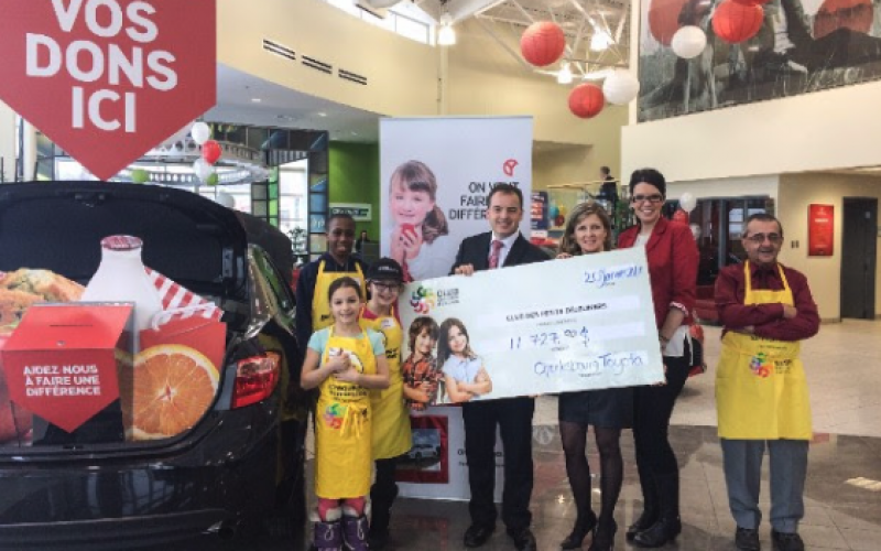 Charlesbourg Toyota collecte 11 727,90 $ au profit du Club des petits déjeuners