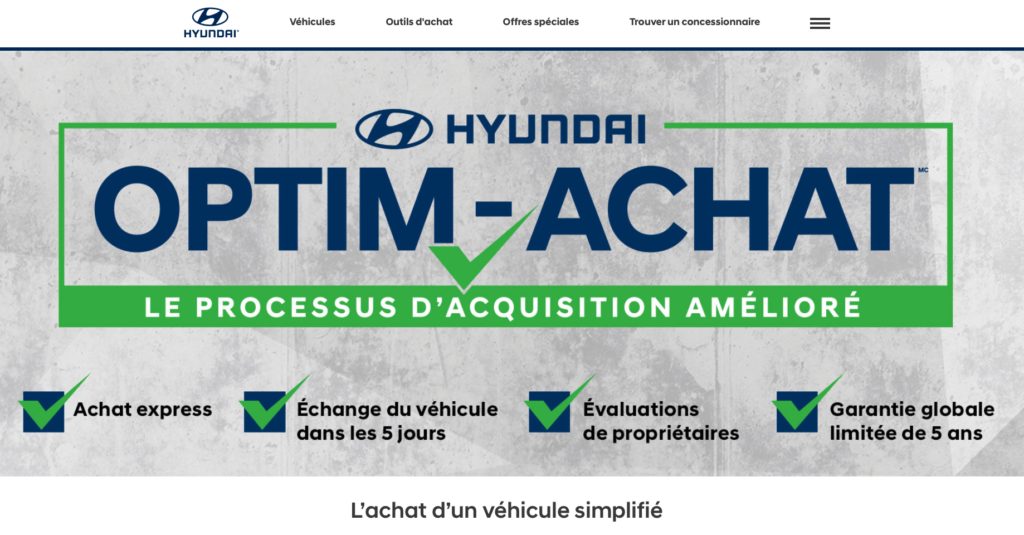 Hyundai Canada veut simplifier la vie de ses clients avec le programme Optim-Achat