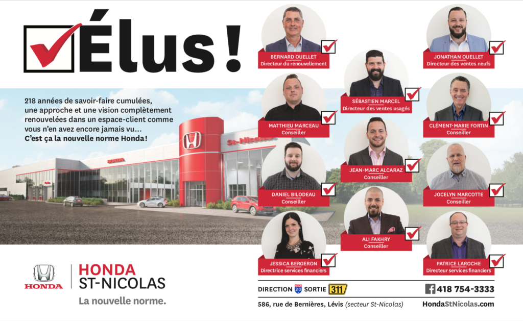 Une publicité de Honda St-Nicolas qui a fait jaser