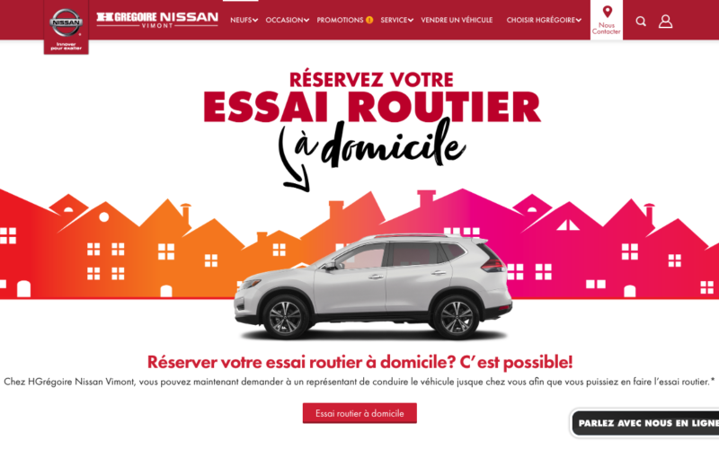 HGrégoire permet d’essayer des véhicules neufs essayés à partir chez soi
