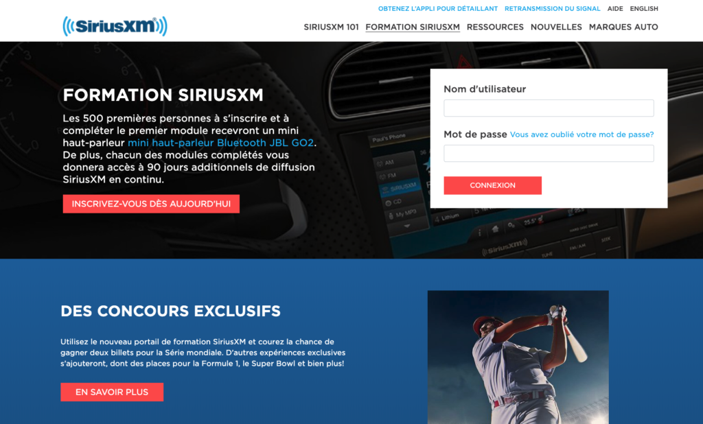 SiriusXM formation concessionnaires
