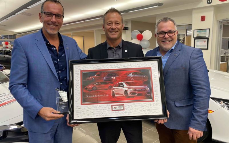 Martin Malo, parmi les 10 meilleurs vendeurs d’Honda Civic au Canada