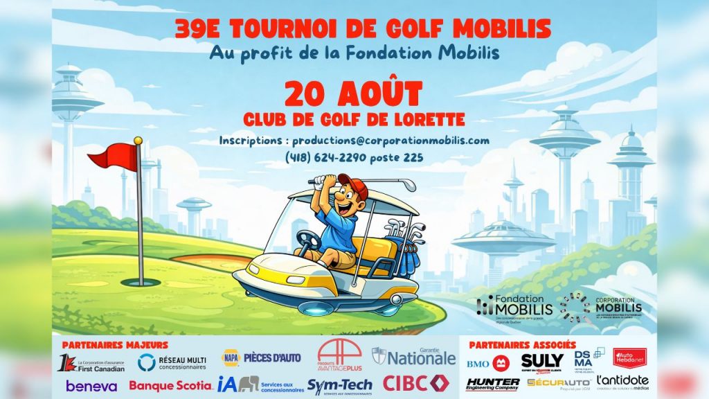 Le tournoi de golf de la Corporation Mobilis est de retour pour une 39e édition le 20 août prochain