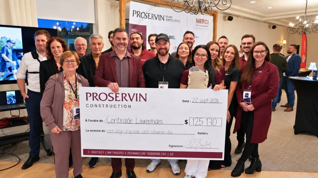 Proservin Construction amasse 125 170 $ pour Centraide Laurentides